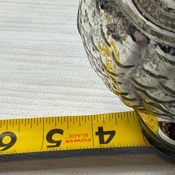 Mercury Glass Owl Figurine Silver Distressed Vintage Style Home Decor Accent - Picture 7 of 8